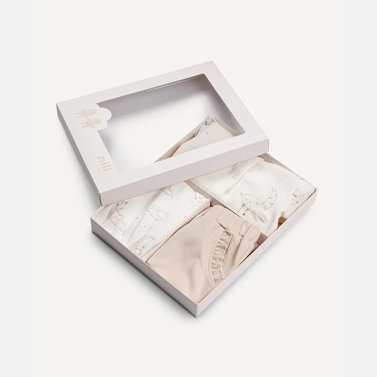 ست 3 تیکه جعبه ای طرح لالالند نخ پنبه نوزادی 0 تا 3 ماه