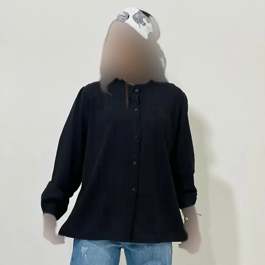شومیز لینن مجلسی زنانه قد 69 سانت دورسینه 120 سانت آستین 58 سانت کد 1333