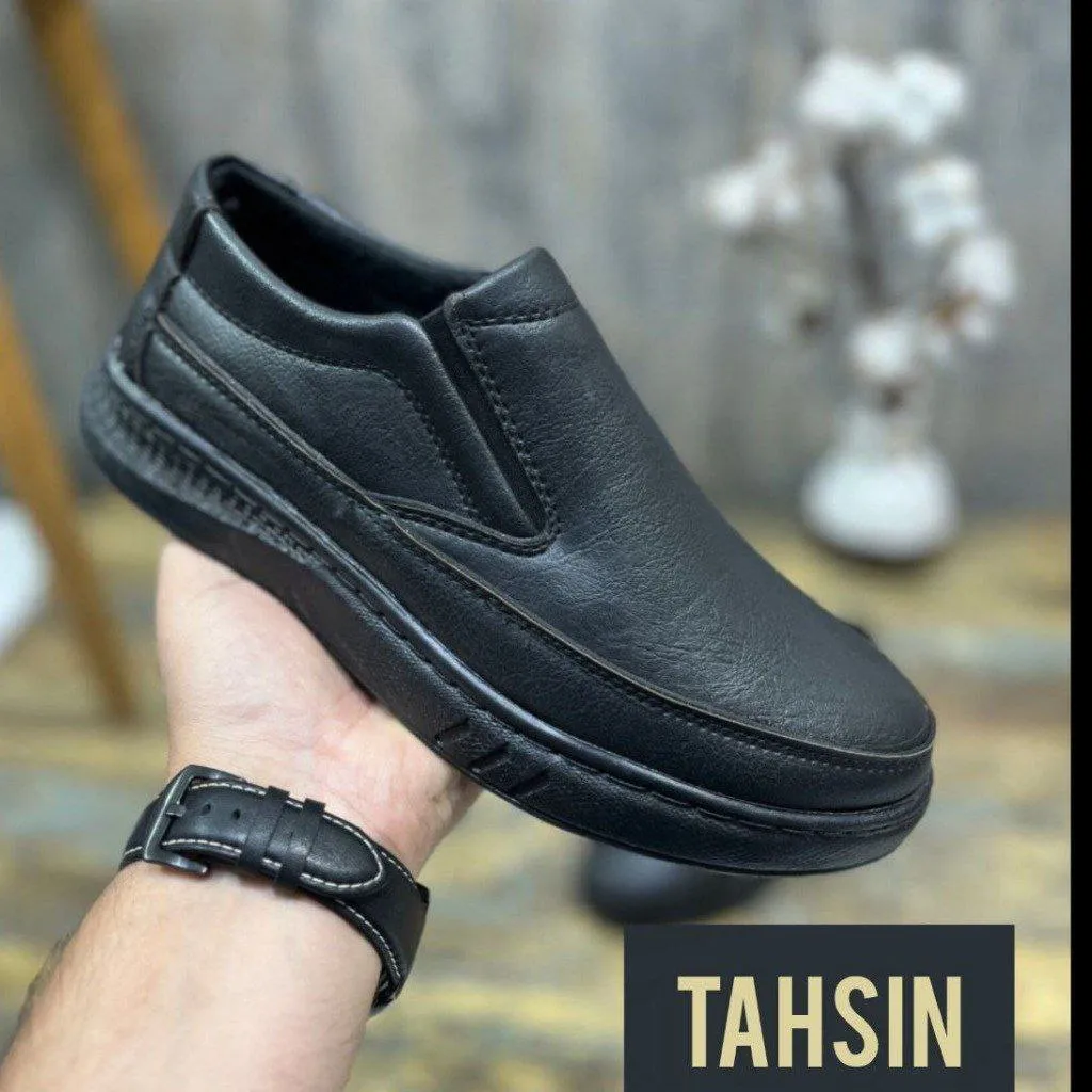 کفش طبی مردانه مدل تحسین چرم صنعتی رویه نرم و سبک مناسب مجلسی اداری و اسپرت سایز 40 تا 44