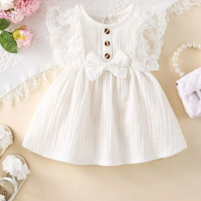پیراهن دخترانه جنس کراش مناسب 6 ماه تا 7 سال