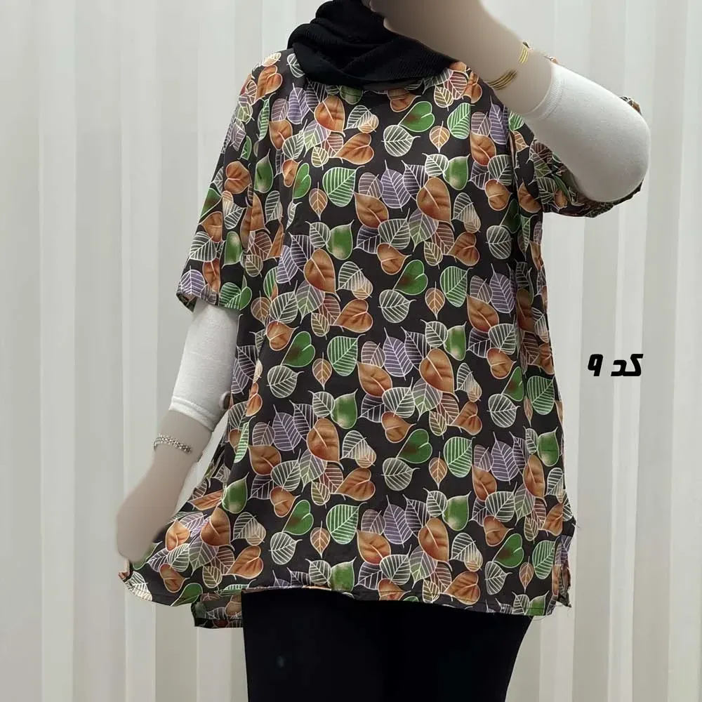 تیشرت نخی زنانه و دخترانه دکمه دار چهارفصل سایز بزرگ