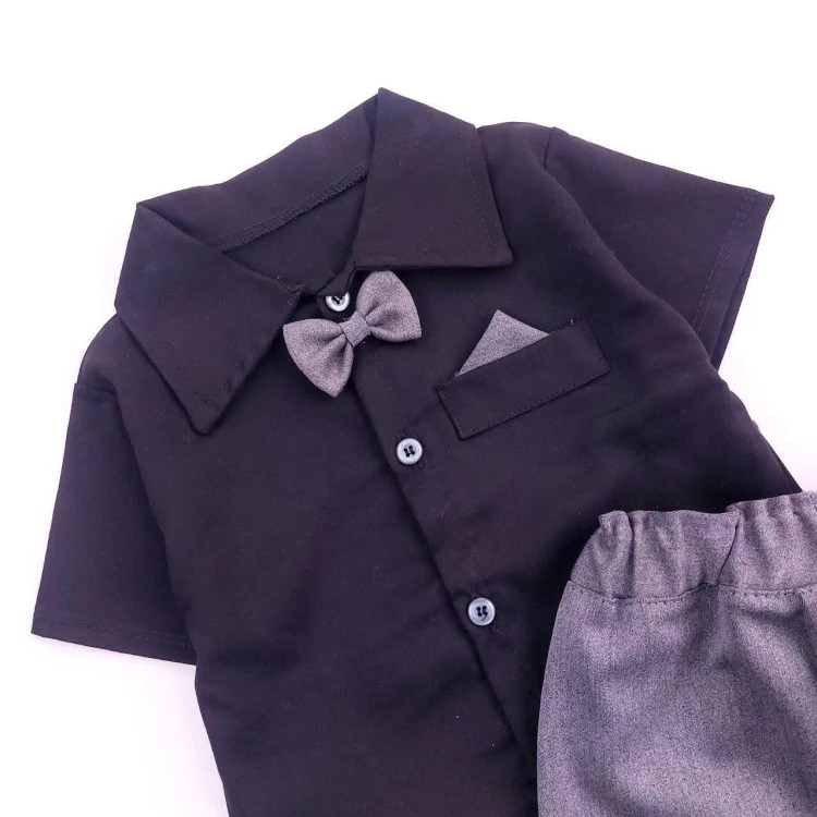 ست تیشرت و شلوارک نوزادی پسرانه طرح محرمی جنس کتان نخ