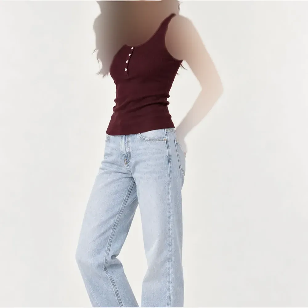 تاپ وارداتی کبریتی زنانه و دخترانه پنبهای مارک H&M