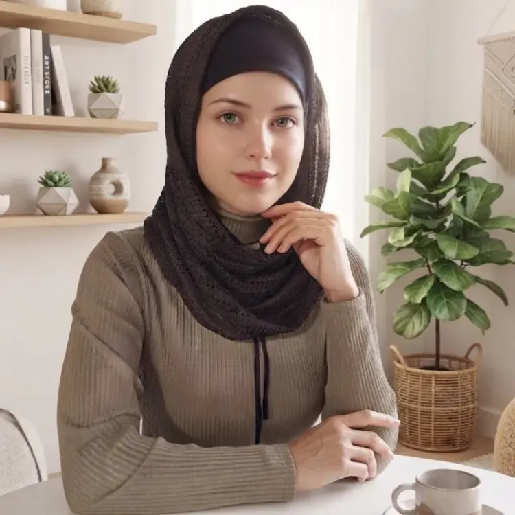 رینگ اسکارف بافت پاییزی مشکی سرمه ای قهوه ای مناسب پاییز و زمستان سایز 50 در 80 سانتی متر