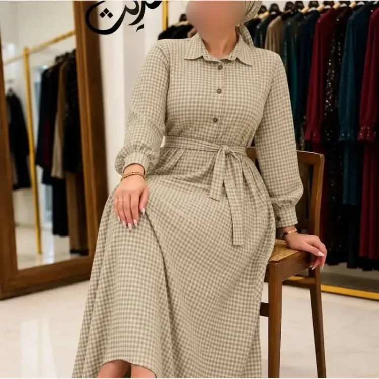پیراهن پاییزه مخمل شانل فری سایز زنانه