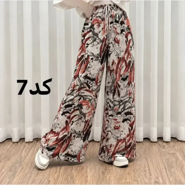 شلوار راحتی نخی پارچه خارجی فری سایز مناسب تا سایز 50