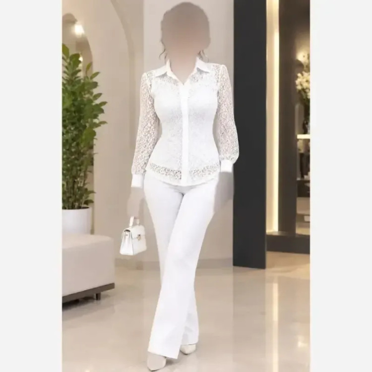 شومیز گیپور با پارچه ترک و خرج کار جولیا