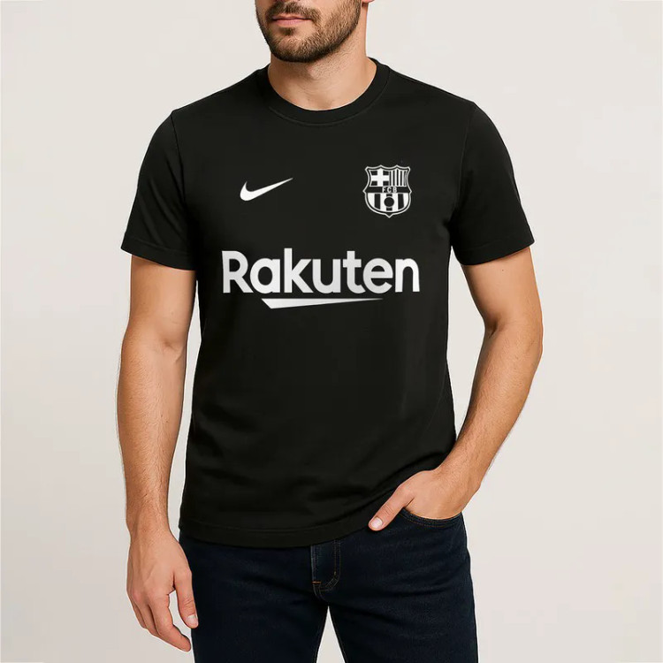 تی شرت آستین کوتاه مردانه طرح بارسلونا رنگ مشکی