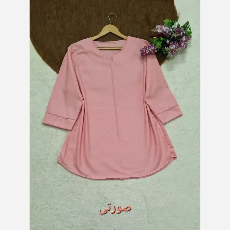شومیز نخی ساده و دیپلمات یقه کوبایی زنانه فری سایز