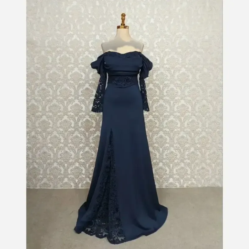 ماکسی مجلسی زنانه جنس غواصی و گیپور مخملی برجسته