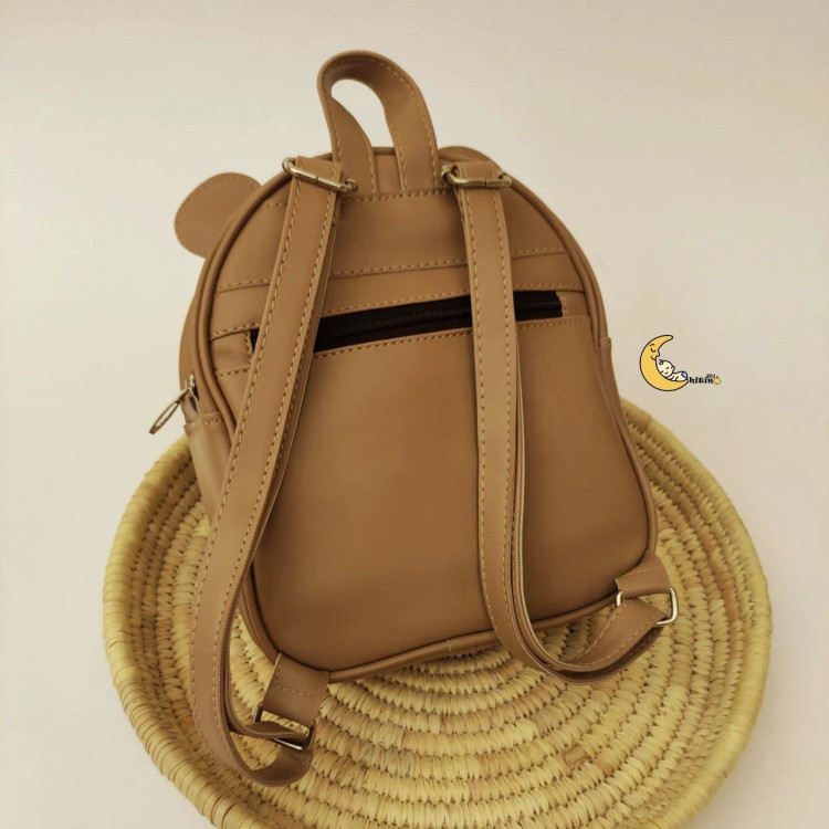 کوله پشتی چرم خرسی مهدکودک و پیش دبستانی طرح عسل